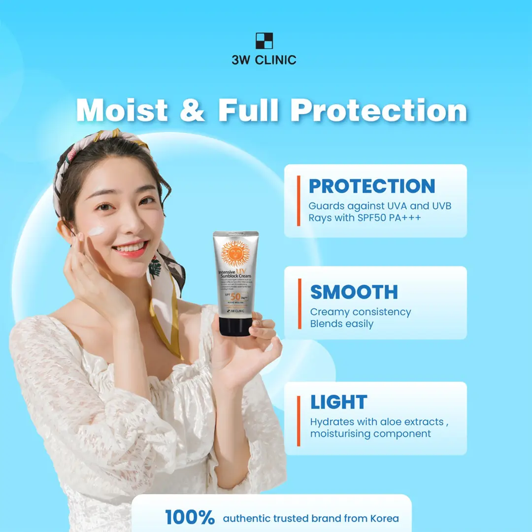 3W Clinic Intensive UV Sunblock Cream SPF 50+PA+++ thumbnail 2